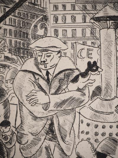 Pierre FALKE : En terrasse, Gravure originale 2