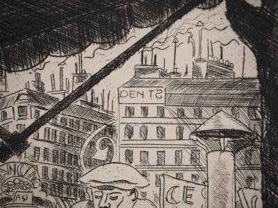 Pierre FALKE : En terrasse, Gravure originale 2