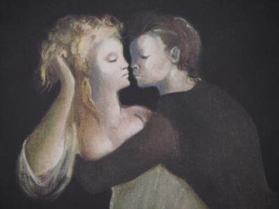 Léonor FINI : Les amants au balcon, Sérigraphie originale signée 2