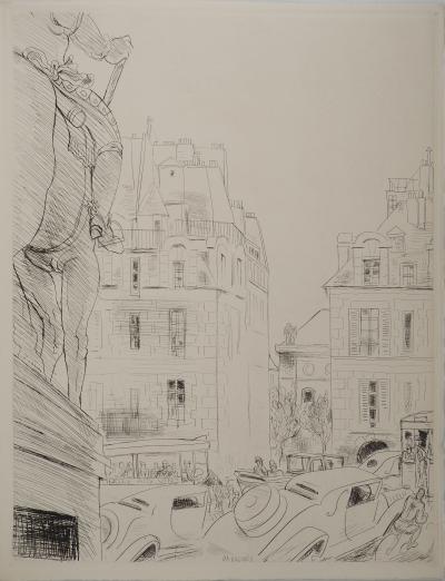 Jean Gabriel DARAGNES : Rue parisienne, Gravure originale signée 2