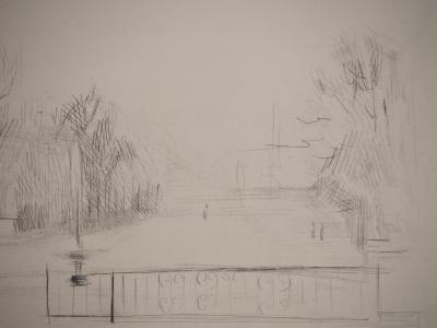 Léopold LEVY: The Tuileries, Original engraving 2