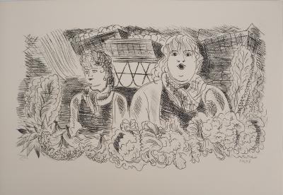 Pierre FALKE : Les fleuristes, Gravure originale signée 2