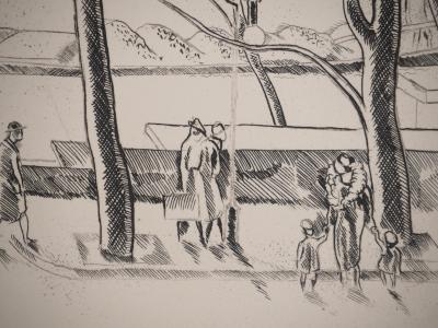 Clément SERVEAU : Statue équestre, Gravure originale signée 2