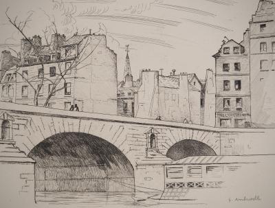 Gérard AMBROSELLI: The Pont Neuf, Original signed engraving 2