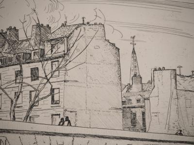 Gérard AMBROSELLI: The Pont Neuf, Original signed engraving 2