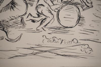 Emile OTHON FRIESZ : Fontaine Médicis au Luxembourg, Gravure originale signée 2
