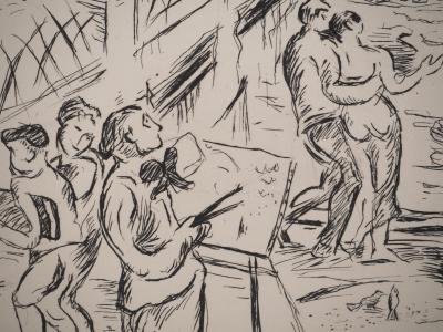 Emile OTHON FRIESZ : Fontaine Médicis au Luxembourg, Gravure originale signée 2