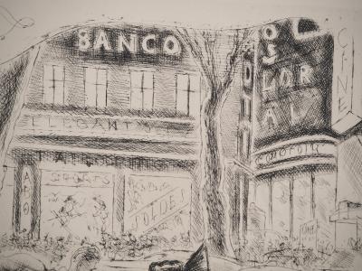 Chas LABORDE : Boulevard Haussman, Gravure originale signée 2