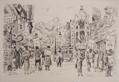 Carlos REYMOND : Les grands boulevards, Gravure originale signée 2