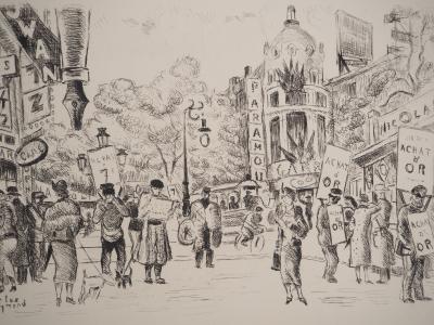 Carlos REYMOND : Les grands boulevards, Gravure originale signée 2