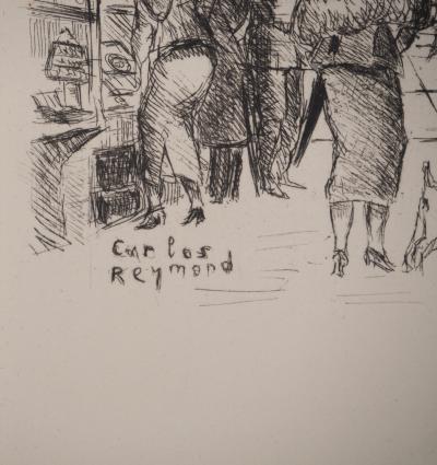 Carlos REYMOND : Les grands boulevards, Gravure originale signée 2