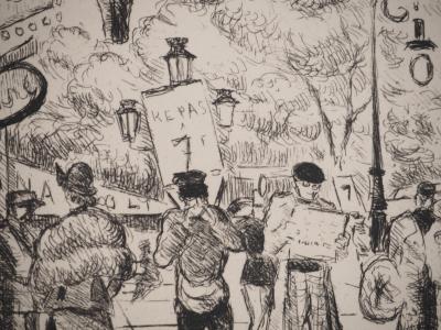 Carlos REYMOND : Les grands boulevards, Gravure originale signée 2