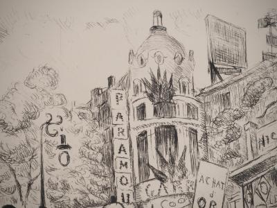Carlos REYMOND : Les grands boulevards, Gravure originale signée 2