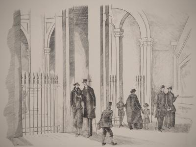 Jean-Emile LABOUREUR : Sous les arches du Palais Royal, Gravure originale Signée 2