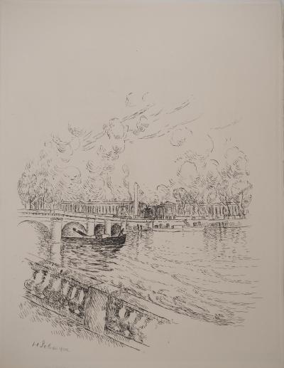 Henri LEBASQUE : Le pont du Quai d’Orsay, Gravure originale signée 2