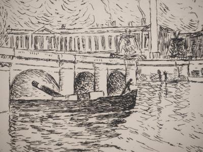 Henri LEBASQUE : Le pont du Quai d’Orsay, Gravure originale signée 2