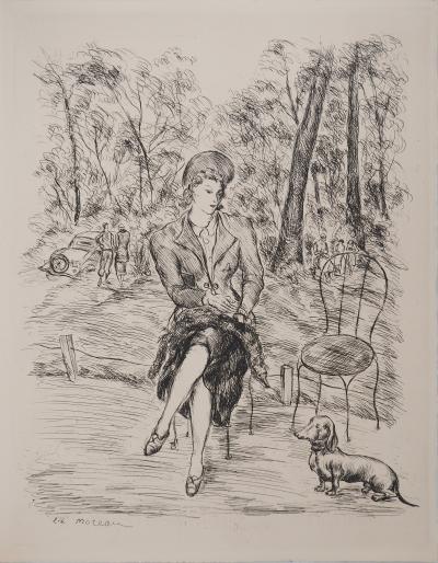 Luc-Albert MOREAU : Balade dans les Jardins, Gravure originale signée 2