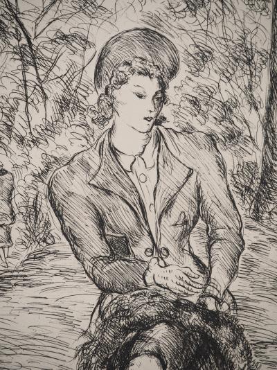 Luc-Albert MOREAU : Balade dans les Jardins, Gravure originale signée 2