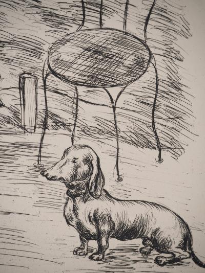 Luc-Albert MOREAU : Balade dans les Jardins, Gravure originale signée 2