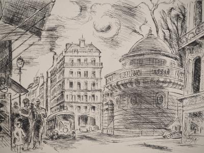 Jean MARCHAND : Faubourg Saint-Honoré, Gravure originale 2