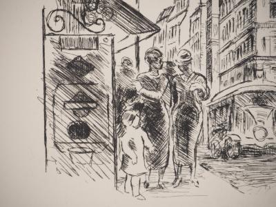 Jean MARCHAND : Faubourg Saint-Honoré, Gravure originale 2