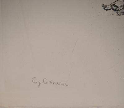 Eugene CORNEAU : Jardin de la Bibliothèque Nationale, Gravure originale signée 2