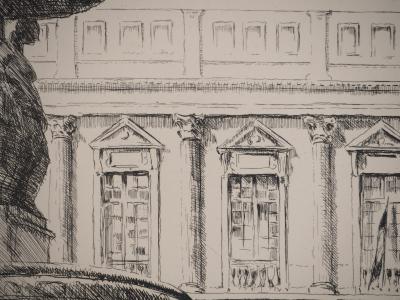 Eugene CORNEAU : Jardin de la Bibliothèque Nationale, Gravure originale signée 2