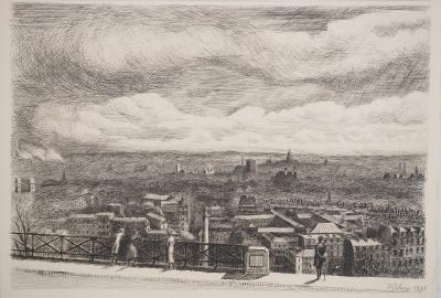 Demetrios Emmanuel GALANIS : Vue depuis le Sacré Cœur, Gravure originale signée 2