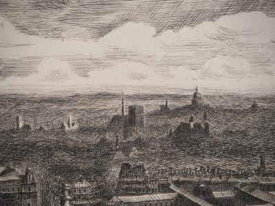 Demetrios Emmanuel GALANIS : Vue depuis le Sacré Cœur, Gravure originale signée 2