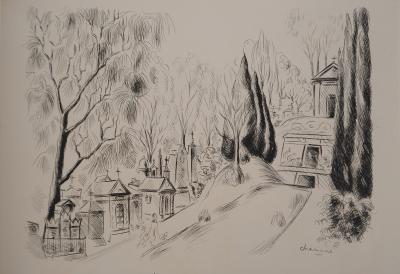 Anne CHERIANE : Vue sur le Père Lachaise, Gravure originale signée 2