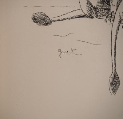 Georges Lucien GUYOT : Couple de Lions, Gravure originale signée 2