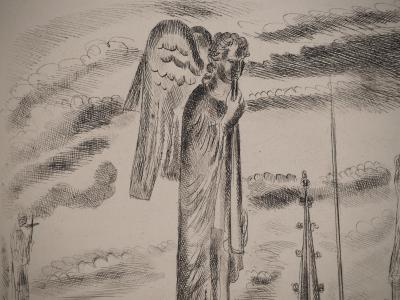 Hermine DAVID : Sur le toit de Notre Dame, Gravure originale 2