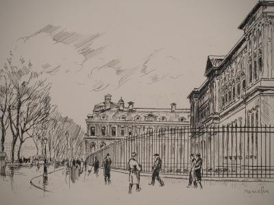 Raymond RENEFER : Le Louvre, Gravure originale signée 2