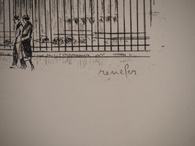 Raymond RENEFER : Le Louvre, Gravure originale signée 2
