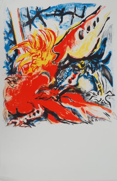Edouard PIGNON : La fureur animale, Lithographie originale 2