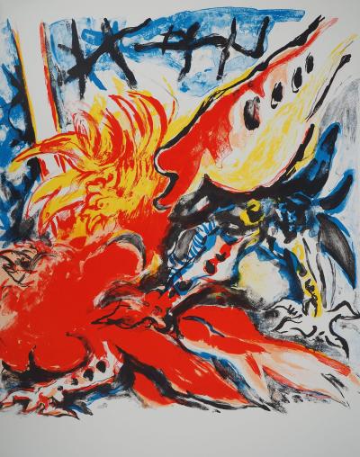 Edouard PIGNON : La fureur animale, Lithographie originale 2
