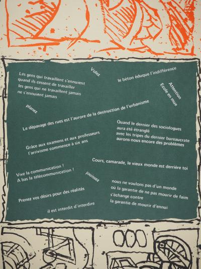 Pierre ALECHINSKY : L’imagination prend le pouvoir (Mai 68), Affiche en lithographie originale 2