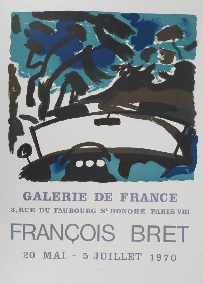 François BRET : Sur la route, Affiche en lithographie originale 2