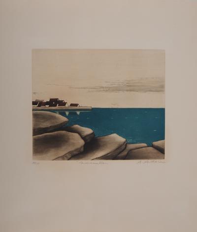 Annapia ANTONINI : La mer à Audresselles, Gravure originale signée 2