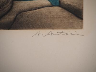 Annapia ANTONINI : La mer à Audresselles, Gravure originale signée 2