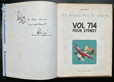 HERGE – Album Tintin et Milou dédicacé avec dessin original 2