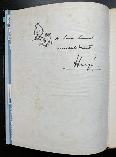 HERGE – Album Tintin et Milou dédicacé avec dessin original 2