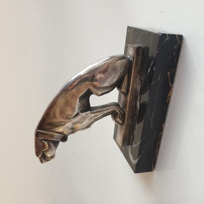 M BERTIN chien art deco  Bronze Argenté sculpture vers 1930 2