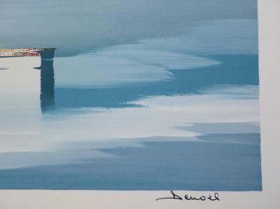 DENOËL  : Suisse, Le Lac Léman au petit matin - Lithographie signée 2