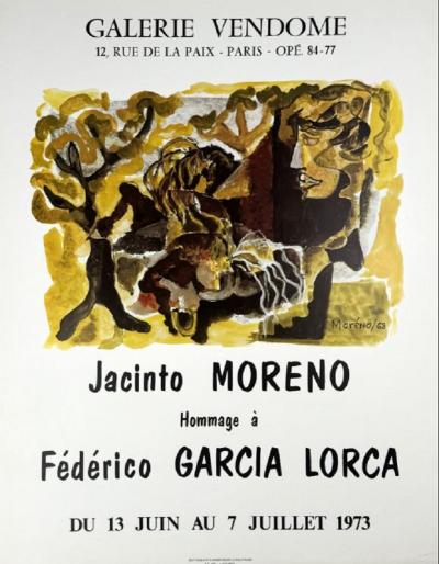 Jacinto Moreno (after) - Homage to Fédérico Garcia Lorca, 1973 - Original poster 2