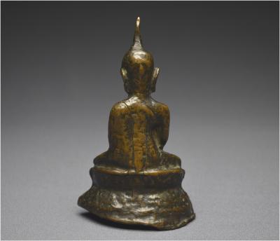 Cambodge, XVIIIème - XIXème siècle, Bouddha en bronze en position de méditation 2