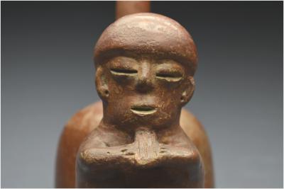 Équateur, 1000 - 500 av J.-C, Culture Chorrera, Vase rituel anthropomorphe, Céramique vernissée 2
