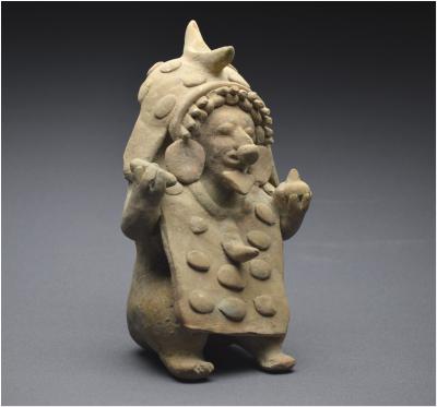 Équateur, 500 av - 500 ap J. -C., Culture Jama-Coaque, Shaman aux offrandes, Céramique ocre -