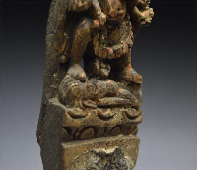Népal, XVIème - XVIIème siècle, Sculpture de Shiva en bois sous sa forme courroucée Bhairava 2