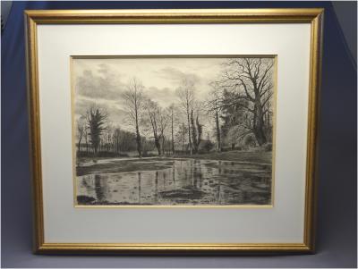 Aymar de LÉZARDIÈRE - École française, Seconde moitié du XXème siècle, Importante encre sur papier figurant une forêt, Signée 2